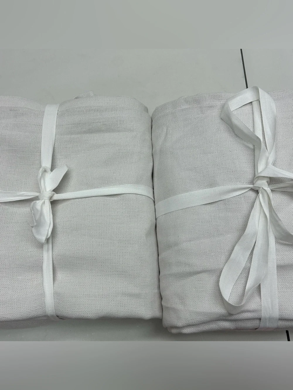 QUINCE Set Of 2 48x96 Heavyweight European Linen Curtains Cloud 9195